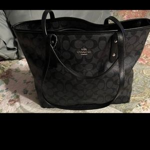 Coach Monogram Zip Top Tote